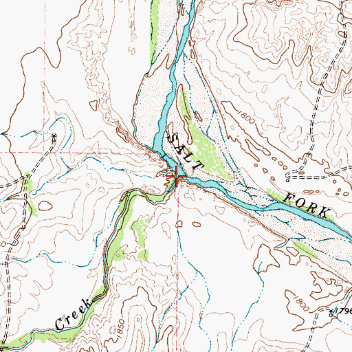 Topographic Map of Sand Creek, TX