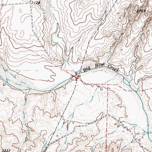 Topographic Map of Sand Creek, TX