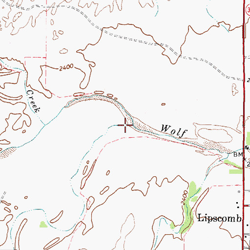 Topographic Map of Sand Creek, TX