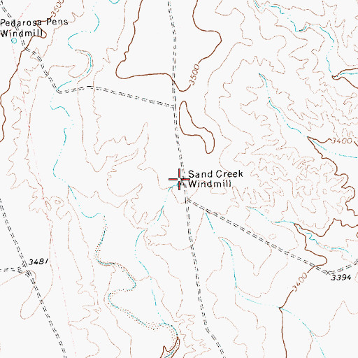 Topographic Map of Sand Creek Windmill, TX