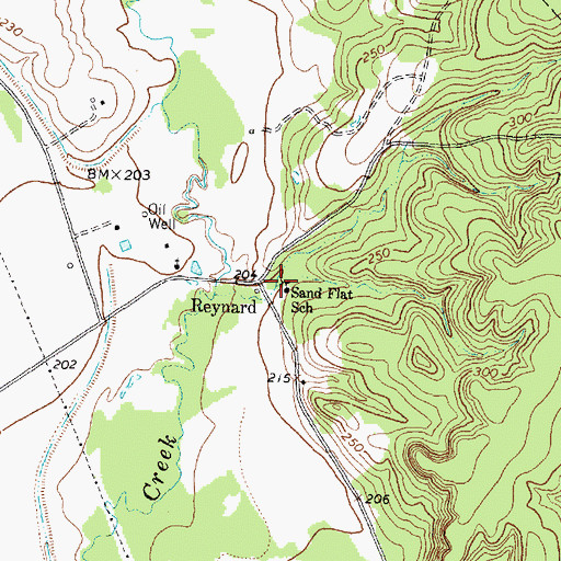 Topographic Map of Sand Flat School, TX