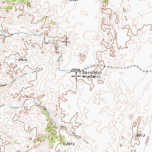 Topographic Map of Sand Hill Windmill, TX