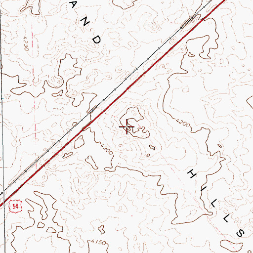 Topographic Map of Sand Hills, TX