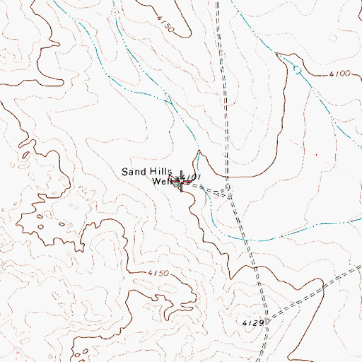 Topographic Map of Sand Hills Well, TX