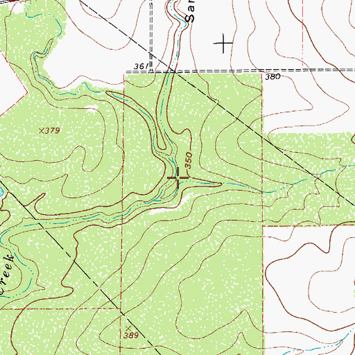 Topographic Map of Sand Hollow, TX