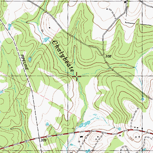 Topographic Map of Sand Hollow, TX