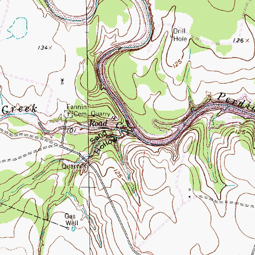 Topographic Map of Sand Hollow, TX