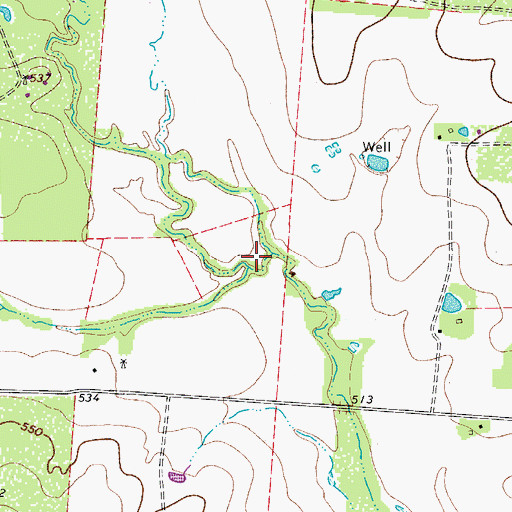Topographic Map of Sand Hollow, TX