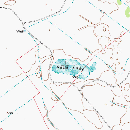 Topographic Map of Sand Lake, TX