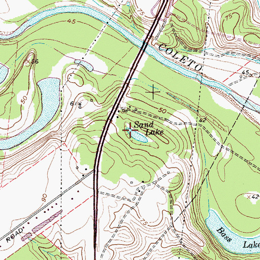 Topographic Map of Sand Lake, TX