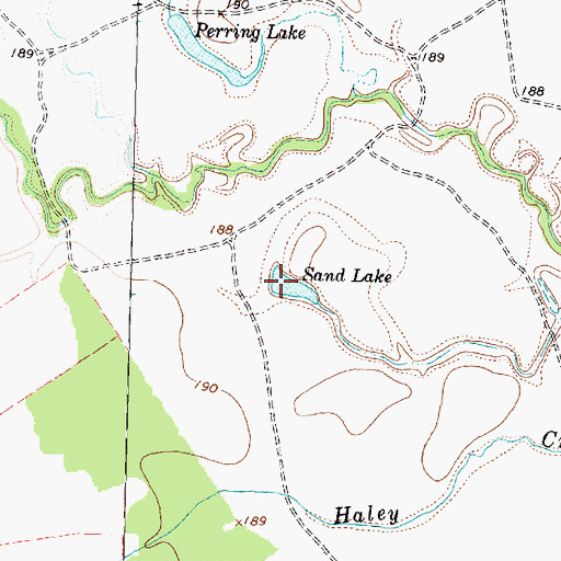Topographic Map of Sand Lake, TX
