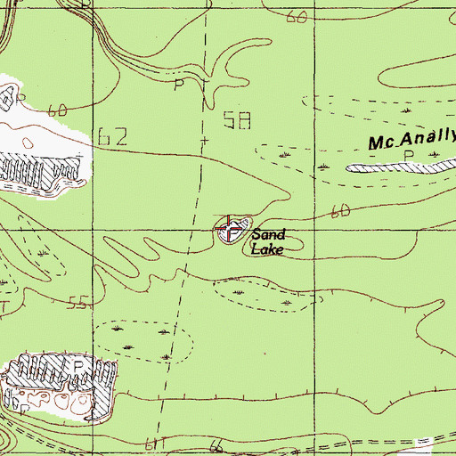 Topographic Map of Sand Lake, TX