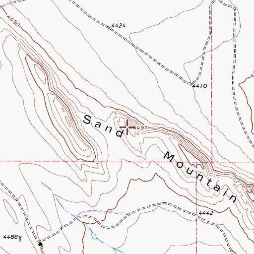 Topographic Map of Sand Mountain, TX