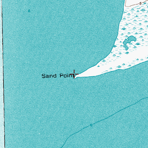 Topographic Map of Sand Point, TX