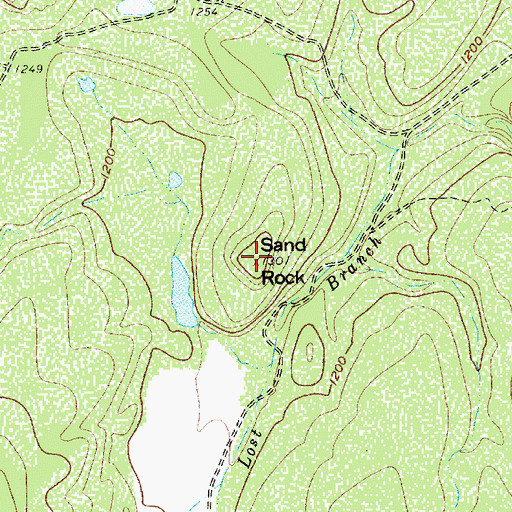 Topographic Map of Sand Rock, TX