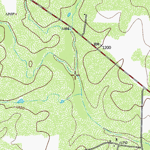 Topographic Map of Sand Spring Creek, TX
