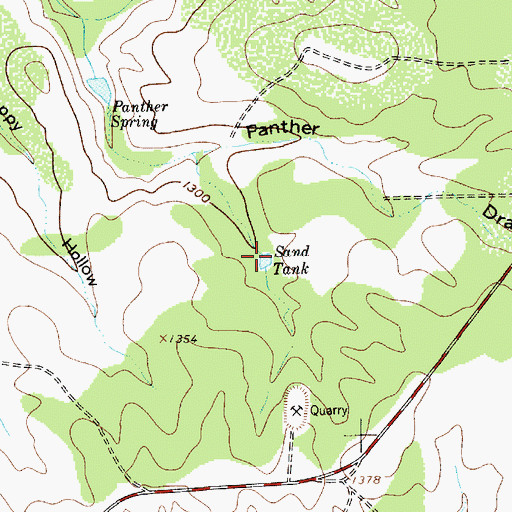 Topographic Map of Sand Tank, TX