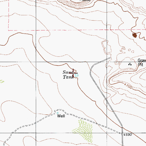 Topographic Map of Sand Tank, TX