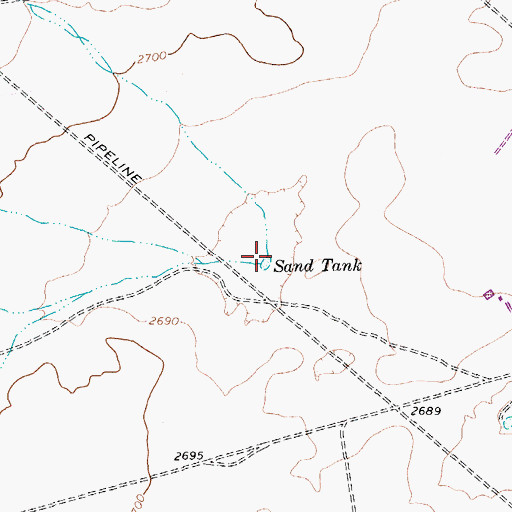 Topographic Map of Sand Tank, TX