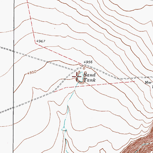Topographic Map of Sand Tank, TX