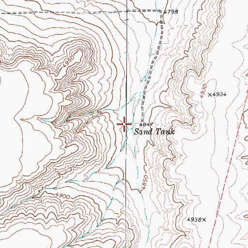 Topographic Map of Sand Tank, TX