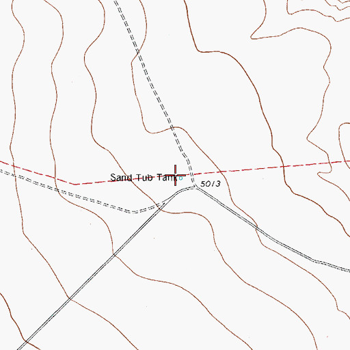 Topographic Map of Sand Tub Tank, TX