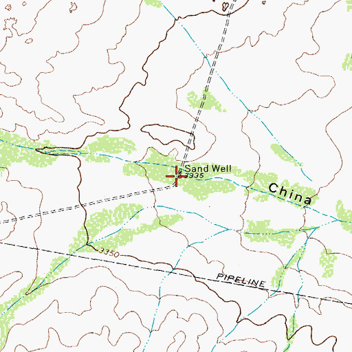 Topographic Map of Sand Well, TX