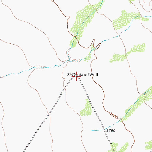 Topographic Map of Sand Well, TX