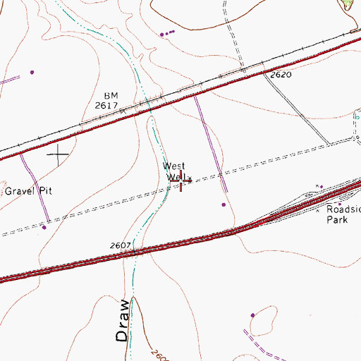 Topographic Map of Sand Well, TX