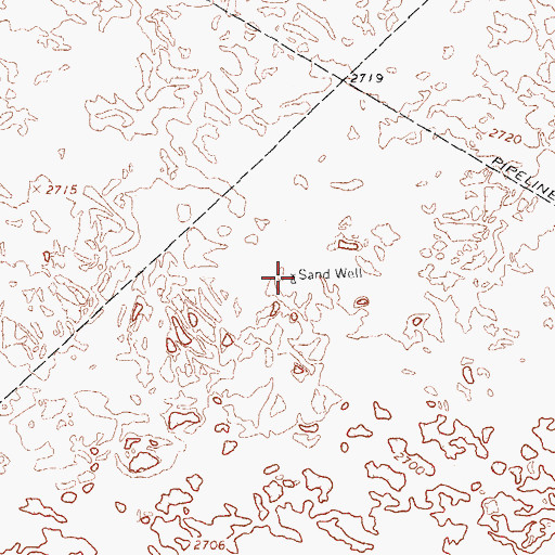 Topographic Map of Sand Well, TX