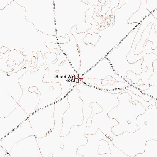 Topographic Map of Sand Well, TX
