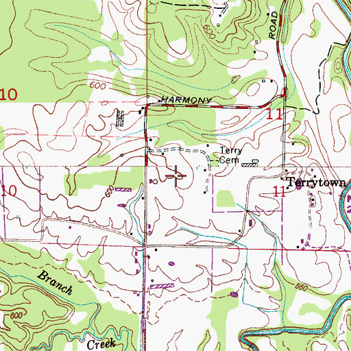 Topographic Map of Harmony Church, AL