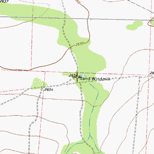 Topographic Map of Sand Windmill, TX