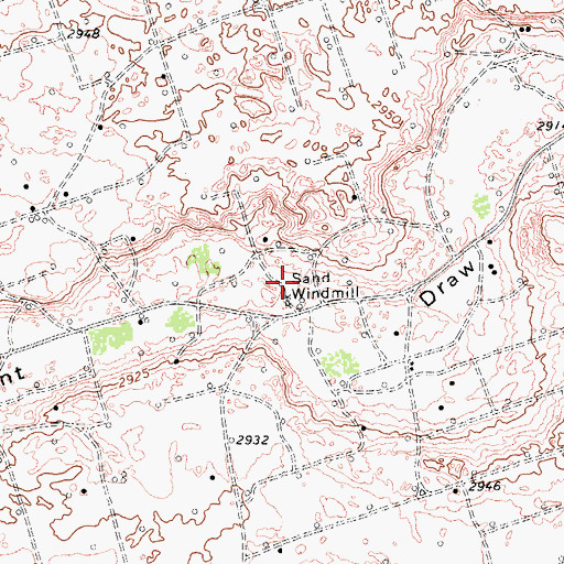 Topographic Map of Sand Windmill, TX