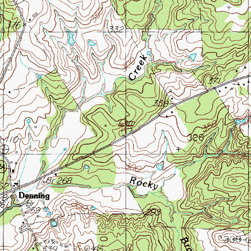 Topographic Map of Sanders Cemetery, TX