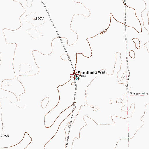 Topographic Map of Sandfield Well, TX