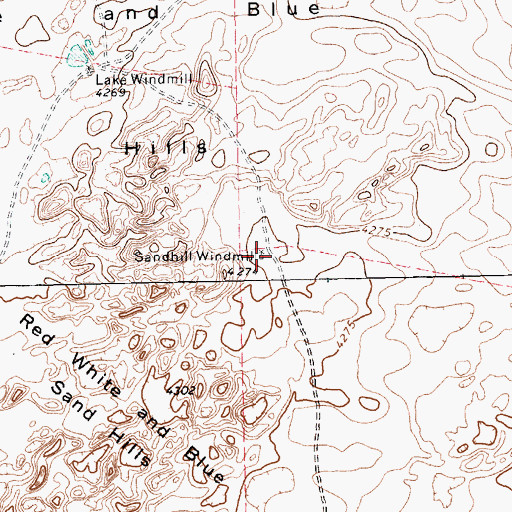 Topographic Map of Sandhill Windmill, TX