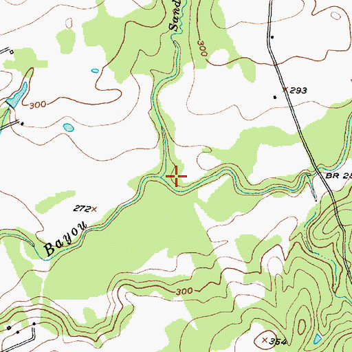 Topographic Map of Sands Branch, TX