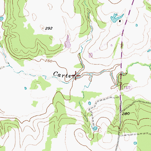 Topographic Map of Sandy Branch, TX