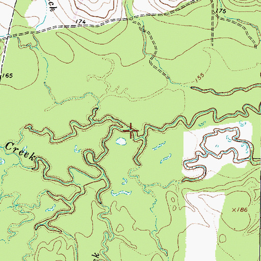 Topographic Map of Sandy Branch, TX