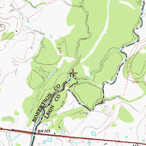 Topographic Map of Sandy Branch, TX
