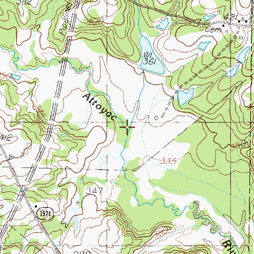 Topographic Map of Sandy Branch, TX