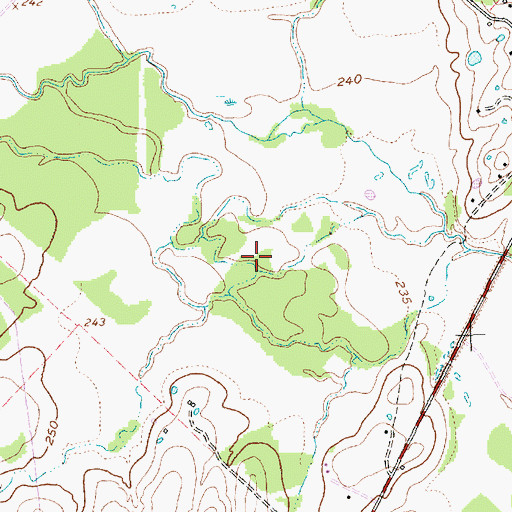 Topographic Map of Sandy Creek, TX