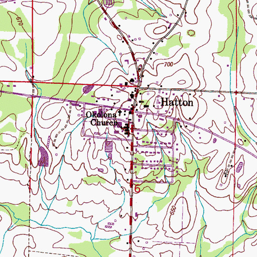 Topographic Map of Hatton High School, AL