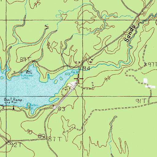 Topographic Map of Sandy Creek, TX