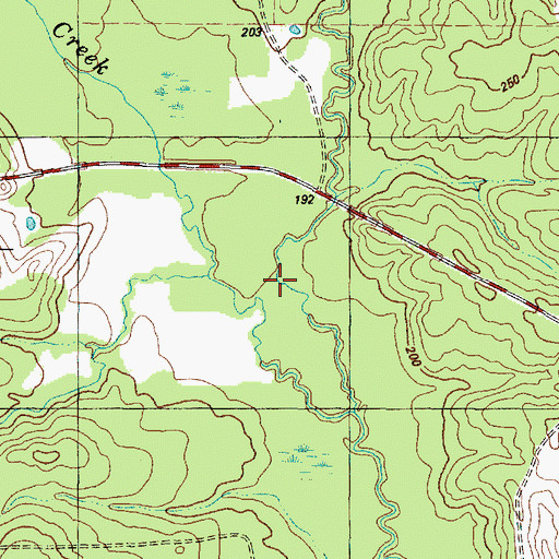 Topographic Map of Sandy Creek, TX