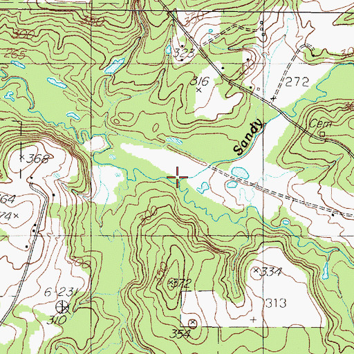 Topographic Map of Sandy Creek, TX