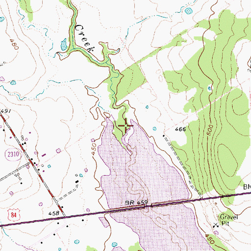 Topographic Map of Sandy Creek, TX