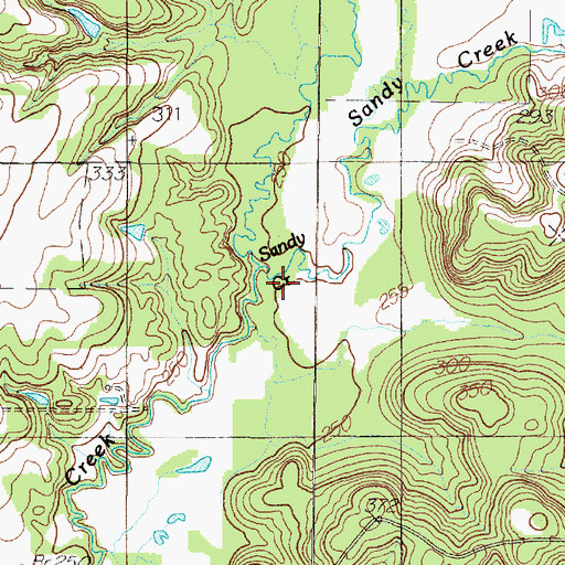 Topographic Map of Sandy Creek, TX