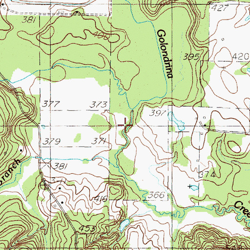 Topographic Map of Sandy Creek, TX